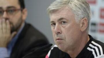 Ancelotti, en sala de prensa.