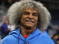 Carlos el Pibe Valderrama en un partido amistoso