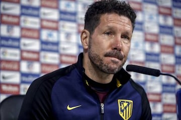 Diego Simeone during the pre-match press conference