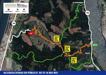 Mapas y zonas de espectadores de la fecha del WRC en Chile
