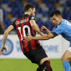 'Chucky' Lozano no pudo evitar la derrota del Napoli frente al Milán