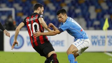 'Chucky' Lozano no pudo evitar la derrota del Napoli frente al Milán