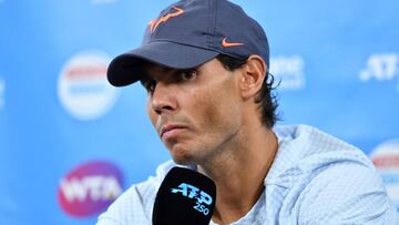 EPA2217. BRISBANE (AUSTRALIA), 02/01/2019.- El tenista español Rafael Nadal anuncia en rueda de prensa su retirada del torneo internacional de tenis de Brisbane (Australia) hoy, 2 de enero de 2019. EFE/ Darren England SOLO USO EDITORIAL PROHIBIDO SU USO EN AUSTRALIA Y NUEVA ZELANDA