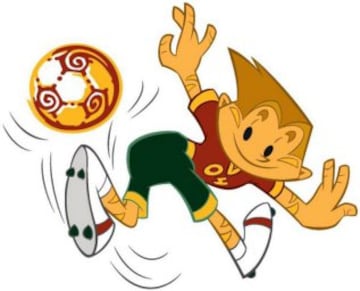 Kinas fue la mascota de la Eurocopa. Representaba a un joven dinámico, de tupé kilométrico, que vestía con los colores de la selección de Portugal. 
