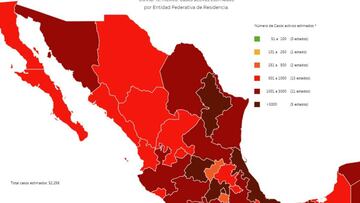 Mapa y casos de coronavirus en México por estados hoy 25 de julio