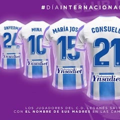 Los futbolistas del Leganés saldrán al Wanda con los nombres de sus madres
