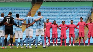 Minuto de silencio entre Manchester City y Real Madrid.