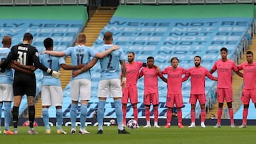 Minuto de silencio entre Manchester City y Real Madrid.