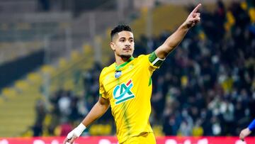 Ludovic Blas celebra su gol en la Copa de Francia contra el Bastia.