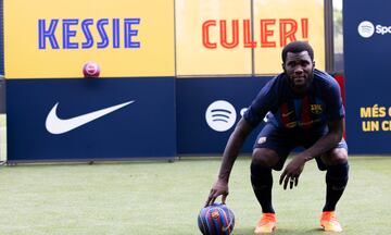 Franck Kessie durante la presentación.