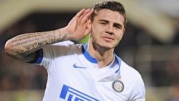 Mauro Icardi celebra su gol ante la Fiorentina.