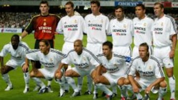 El Real Madrid de los Gal&aacute;cticos, en agosto de 2003.