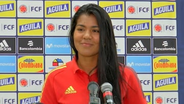 Daniela Arias en rueda de prensa de la Selecci&oacute;n Colombia Femenina