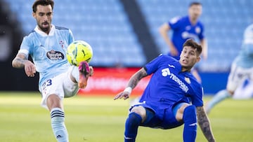 Brais controla el bal&oacute;n durante el partido disputado contra el Getafe en Bala&iacute;dos.