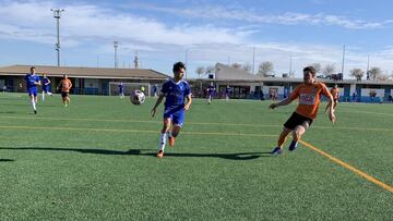 Imagen del partido entre el CD Valdefierro y el CD Binéfar.