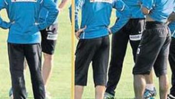 <b>EL EQUIPO. </b>Aguirre probó ayer con los diez jugadores que se aprecian en la imagen. Víctro Bravo aparece justo a la derecha de la foto.