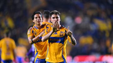 Fernando Gorriaran celebrates his goal 2-0 of Mazatlan during the 2nd round match between Tigres UANL and Mazatlan FC as part of the Liga BBVA MX, Torneo Apertura 2024 at Universitario Stadium on January 17, 2024 in Monterrey, Nuevo Leon, Mexico.