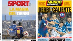 Día de derbi “caliente” en la prensa de Barcelona