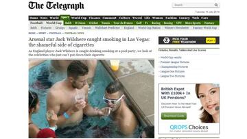 Cazan a Jack Wilshere fumando