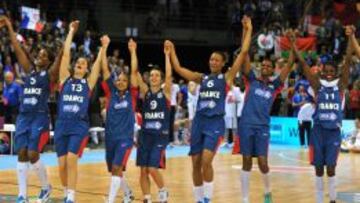 Las jugadoras francesas celebran el pase a cuartos de final.