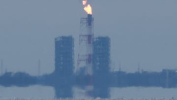 A view shows a gas flare at Portovaya Bay on the coast of the Gulf of Finland in the Leningrad Region, Russia August 26, 2022. REUTERS/Stringer