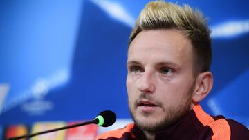 Rakitic, en rueda de prensa.