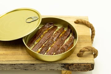 Imagen de las anchoas con vinagreta de trufa.