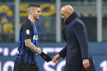 Tension | Inter Milan coach Luciano Spalletti and Mauro Icardi after the match.