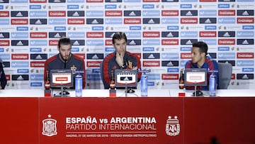 26/03/18 SELECCION ESPA&Ntilde;OLA ESPA&Ntilde;A 
 RUEDA DE PRENSA 
 DAVID DE GEA  JULEN LOPETEGUI  THIAGO 