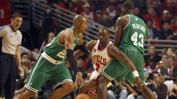 Celtics y Bulls protagonizaron en 2009 una eliminatoria llena de emoción: 7 prórrogas, 51 puntos de Ray Allen, Rose, Gordon y un Rondo para el recuerdo.