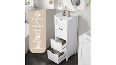 Amazon tiene el mueble ideal para el baño: bonito, compacto y genial para lavabos pequeños