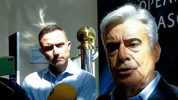 Captura de vídeo en la que aparece el presidente interino de la Federación Española de Fútbol (RFEF), Pedro Rocha, durante unas declaraciones a su llegada al sorteo de la Liga de Campeones en Mónaco, este jueves. Rocha aseguró que el puesto del seleccionador absoluto masculino, Luis de la Fuente, está totalmente asegurado y que con el técnico de la selección femenina, Jorge Vilda, tiene previsto reunirse la semana que viene.