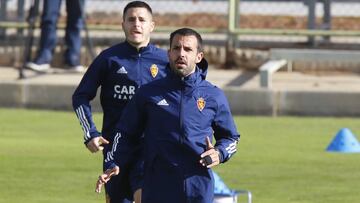 Alberto Guitián, durante el entrenamiento de esta mañana.