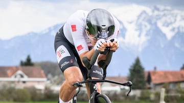 El ciclista español Juan Ayuso en la octava etapa de la Vuelta a Suiza.