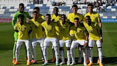 Jugadores de la Selección Colombia en un partido del Mundial Sub 20.