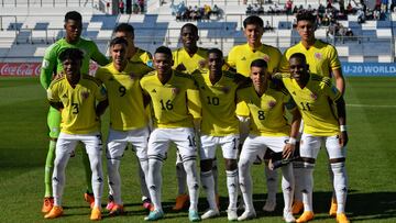 Jugadores de la Selección Colombia en un partido del Mundial Sub 20.