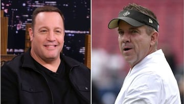 Collage de Kevin James y Sean Payton