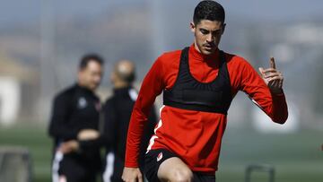 Carlos Fernández durante un entrenamiento.