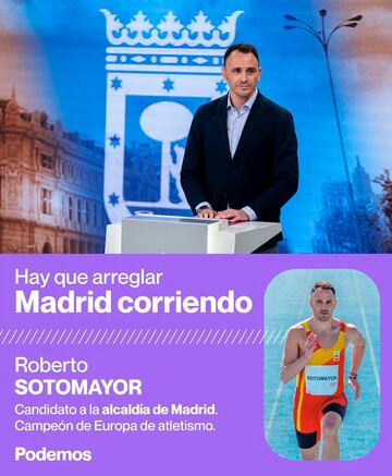 Roberto Sotomayor (atletismo), n¨²mero 1 de Podemos en Madrid.