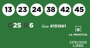 La Primitiva: comprobar los resultados del sorteo de hoy, lunes 27 de octubre