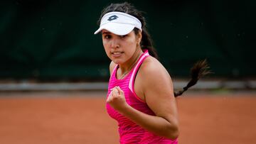 Maria Camila Osorio Serrano of Colombia in action during the second qualifications round at the 2021 Roland Garros Grand Slam Tournament against Richel Hogenkamp of Netherlands
AFP7
26/05/2021 ONLY FOR USE IN SPAIN