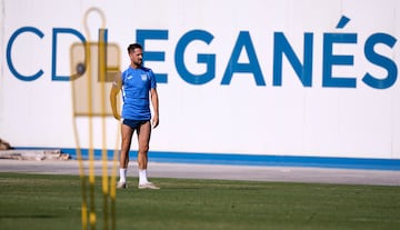 Miramón, durante un entrenamiento con el Leganés. 