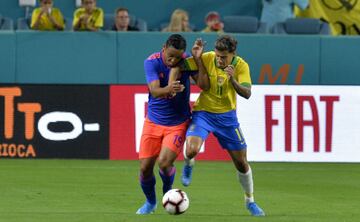 Brasil y Colombia empataron 2-2 en el Hard Rock Stadium. Luis Fernando Muriel anotó doblete, Neymar y Casemiro marcaron para el rival.