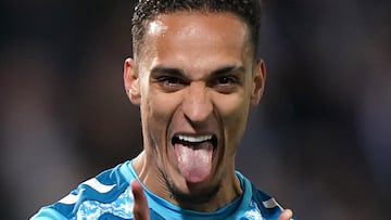 Antony, celebrando un gol con el Betis