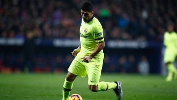 El delantero uruguayo del Barcelona, Luis Su&aacute;rez, durante un partido.