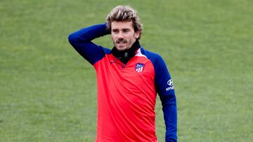 Griezmann, en el entrenamiento del Atlético.