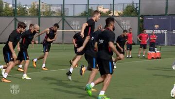 El Barcelona completó una nueva sesión de entrenamiento