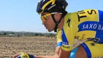 Contador en la primera etapa de la Vuelta