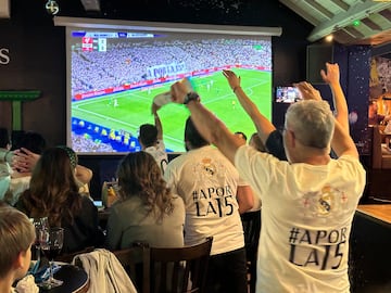 La Peña Madridista Central London vive desde el pub Famous Three Kings el último partido de LaLiga EA Sports 2023-2024 entre Real Madrid y Real Betis.