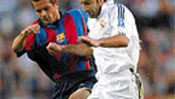 <b>CALIDAD</b>. Figo representa el mayor peligro del Madrid en banda.